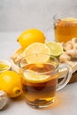 Hot herbal tea with ginger, lemon, garlic and honey Royalty Free Stock Photo