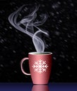 Hot holiday drinks is illustrated