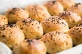 Hot and fresh homemade morning pastries with sesame Royalty Free Stock Photo