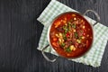 Hot hungarian goulash in a pot Royalty Free Stock Photo