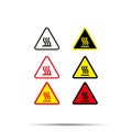 Hot icon set caution fire - vector illustration.