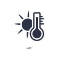 hot icon on white background. Simple element illustration from weather concept Royalty Free Stock Photo