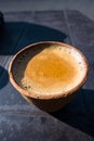 Hot Indian spiced tea served in a traditional clay pot glass called Kulhad. Outdoor roadside tea shops in Uttarakhand , India Royalty Free Stock Photo