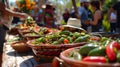 Hot jalopeno peppers in large bowls Royalty Free Stock Photo