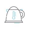 hot kettle line icon, outline symbol, vector illustration, concept sign Royalty Free Stock Photo