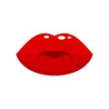 Hot kiss icon flat isolated vector Royalty Free Stock Photo