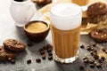 Hot latte with thick foam Royalty Free Stock Photo