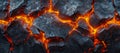 Hot lava burning flow. Rock volcano magma background. Earth lava crack volcanic texture. Generated by AI Royalty Free Stock Photo
