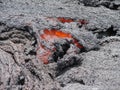 Hot lava coming out of the volcano Pacaya in Guatemala