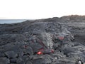 Hot Lava Flowing on Big Island, Hawaii. Royalty Free Stock Photo