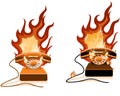 Hot Line - Burning Telephone o Royalty Free Stock Photo