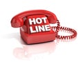 Hot line phone 3d icon Royalty Free Stock Photo