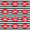 Hot lips vector cartoon collection