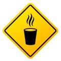 Hot liquid vector warning sign Royalty Free Stock Photo