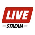 Hot live stream icon, flat style.