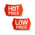 Hot and Low Price labels Royalty Free Stock Photo