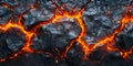Hot magma flows. Volcanic eruption lava flow. Beautiful background. Generated by AI Royalty Free Stock Photo