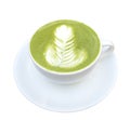 Hot matcha green tea isolated on white background, clipping path Royalty Free Stock Photo