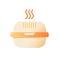 Hot meal takeout vector flat color icon