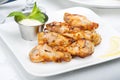 Hot Meat Dishes - Grilled Chicken Wings Royalty Free Stock Photo