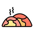 Hot meat food icon vector flat