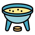 Hot melted fondue icon vector flat