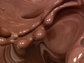Hot melted milk chocolate sauce or syrup, pouring chocolate wave or flow splash, cocoa drink or cream, abstract dessert background Royalty Free Stock Photo