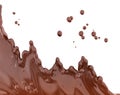 Hot melted milk chocolate sauce or syrup, pouring chocolate wave or flow splash, cocoa drink or cream, abstract dessert background