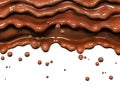 Hot melted milk chocolate sauce or syrup, pouring chocolate wave or flow splash,dripped cocoa drink or cream, abstract dessert