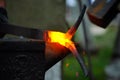 Hot metal forging