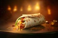 Hot mexican burrito. Illustration AI Generative Royalty Free Stock Photo