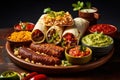 Hot mexican burrito. Illustration AI Generative Royalty Free Stock Photo