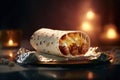 Hot mexican burrito. Illustration AI Generative Royalty Free Stock Photo