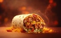 Hot mexican burrito. Illustration AI Generative Royalty Free Stock Photo