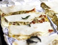 Hot mexican food quesadilla on a tray of oven Royalty Free Stock Photo