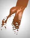 Hot milk chocolate flow Royalty Free Stock Photo