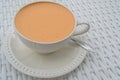 Hot milk tea in a white cup Royalty Free Stock Photo