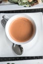 Hot milk tea with white cup Royalty Free Stock Photo