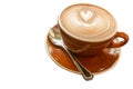 Hot Mocca Coffee with latte art in heart shape Royalty Free Stock Photo