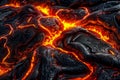 Hot molten lava streaming volcano eruption stream hot boiling magma venus other planet surface destruction flowing fire Royalty Free Stock Photo