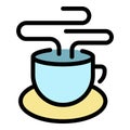 Hot morning tea cup icon color outline vector Royalty Free Stock Photo