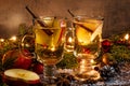 Hot mulled apple cider. christmas drink Royalty Free Stock Photo