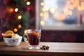 hot mulled wine and a glass of iced ros Royalty Free Stock Photo