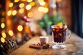 hot mulled wine and a glass of iced ros Royalty Free Stock Photo