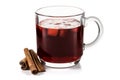 Hot mulled wine isolated on white background Royalty Free Stock Photo