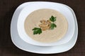 Hot mushroom soup with herbs Royalty Free Stock Photo