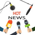 Illustration. Hot news, mass media concept.