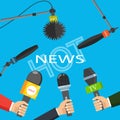 Vector illustration. Hot news, mass media concept.