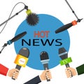 Vector illustration. Hot news, mass media concept.