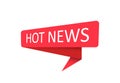 HOT news. A red banner, pointer, sticker, label or speech bubble for apps, websites and creative ideas Royalty Free Stock Photo